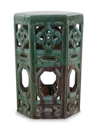 A Green Glazed Ceramic Garden Seat