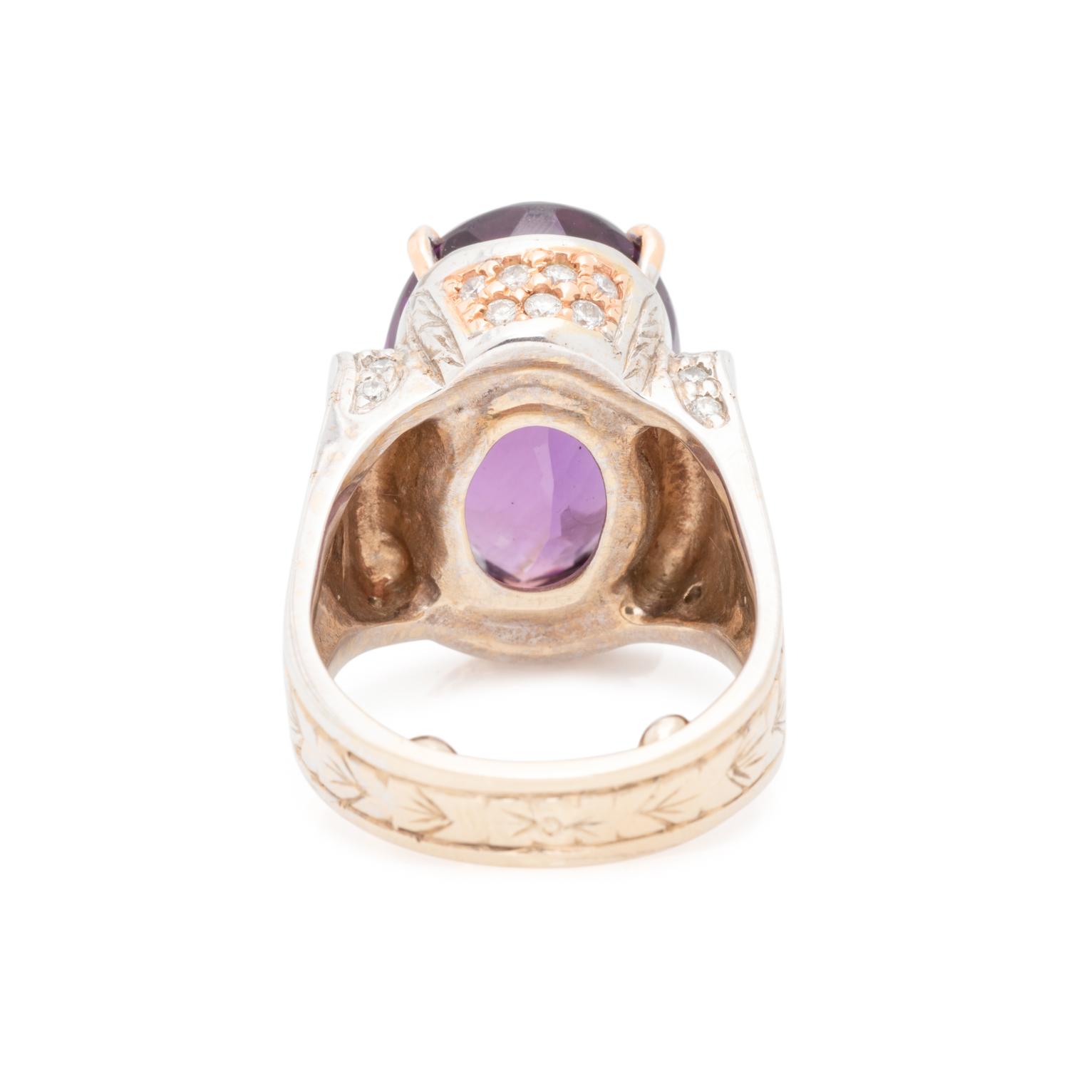 AMETHYST AND DIAMOND RING
