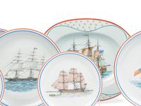 A Group of Mottahedeh Our Maritime Heritage Porcelain Articles