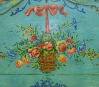 A Louis XV Painted and Parcel Gilt Carved Pine Bed