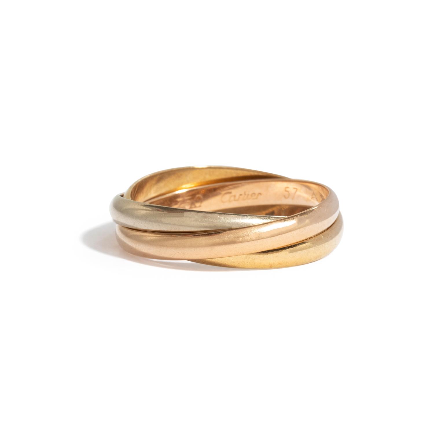 CARTIER, TRICOLOR GOLD 'TRINITY' RING