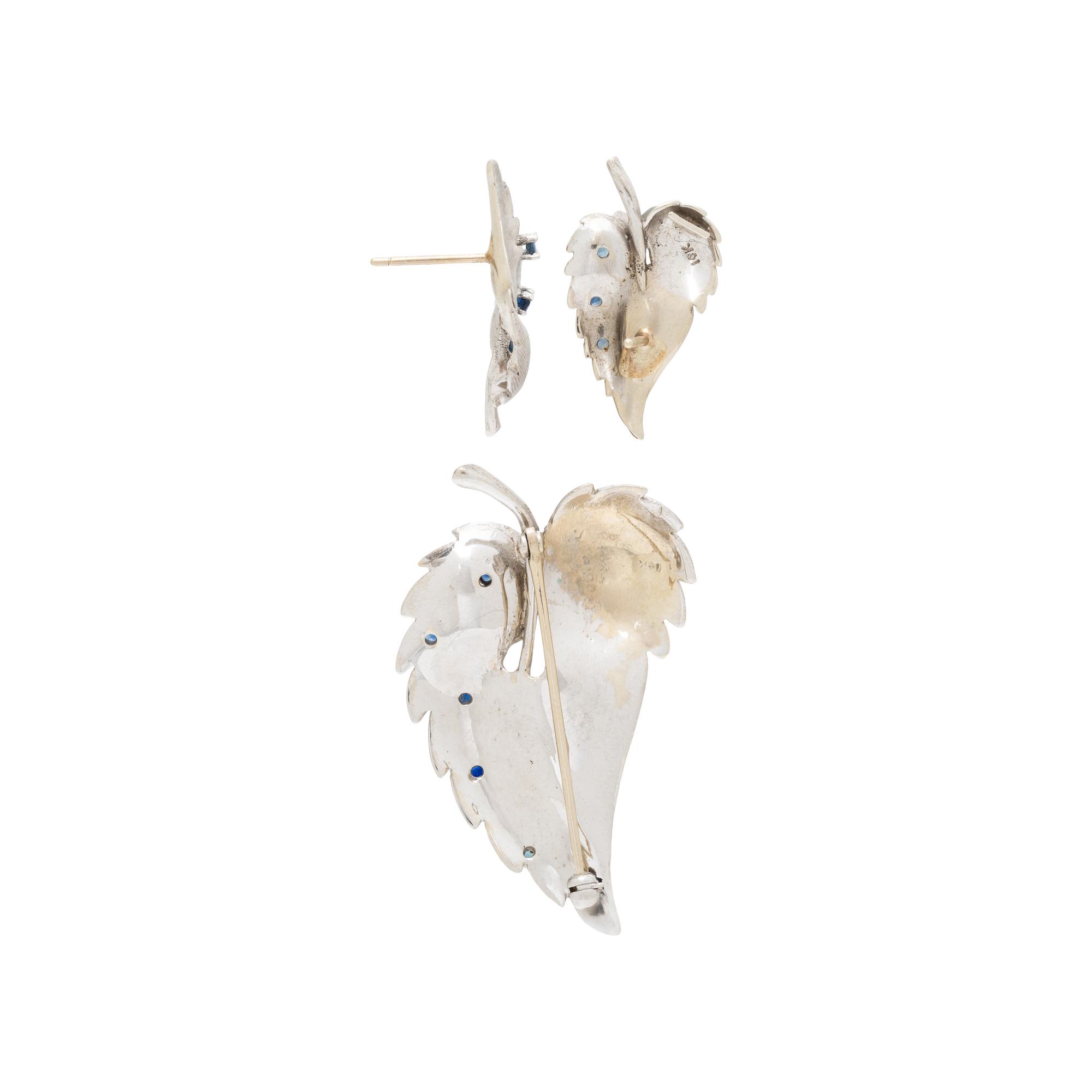 WHITE GOLD AND SAPPHIRE JEWELRY SET