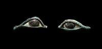 A Pair of Egyptian Bronze, Limestone, and Glass Eye Inlays