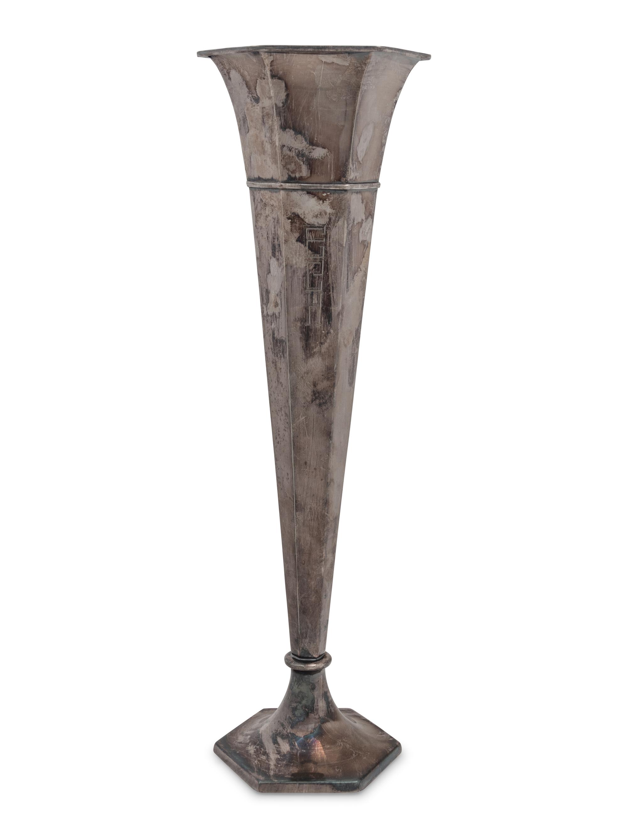 An American Silver Trumpet Vase