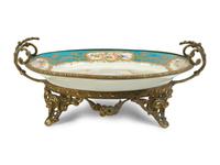 A Sèvres Style Gilt Metal Mounted Porcelain Tray — 19TH CENTURY