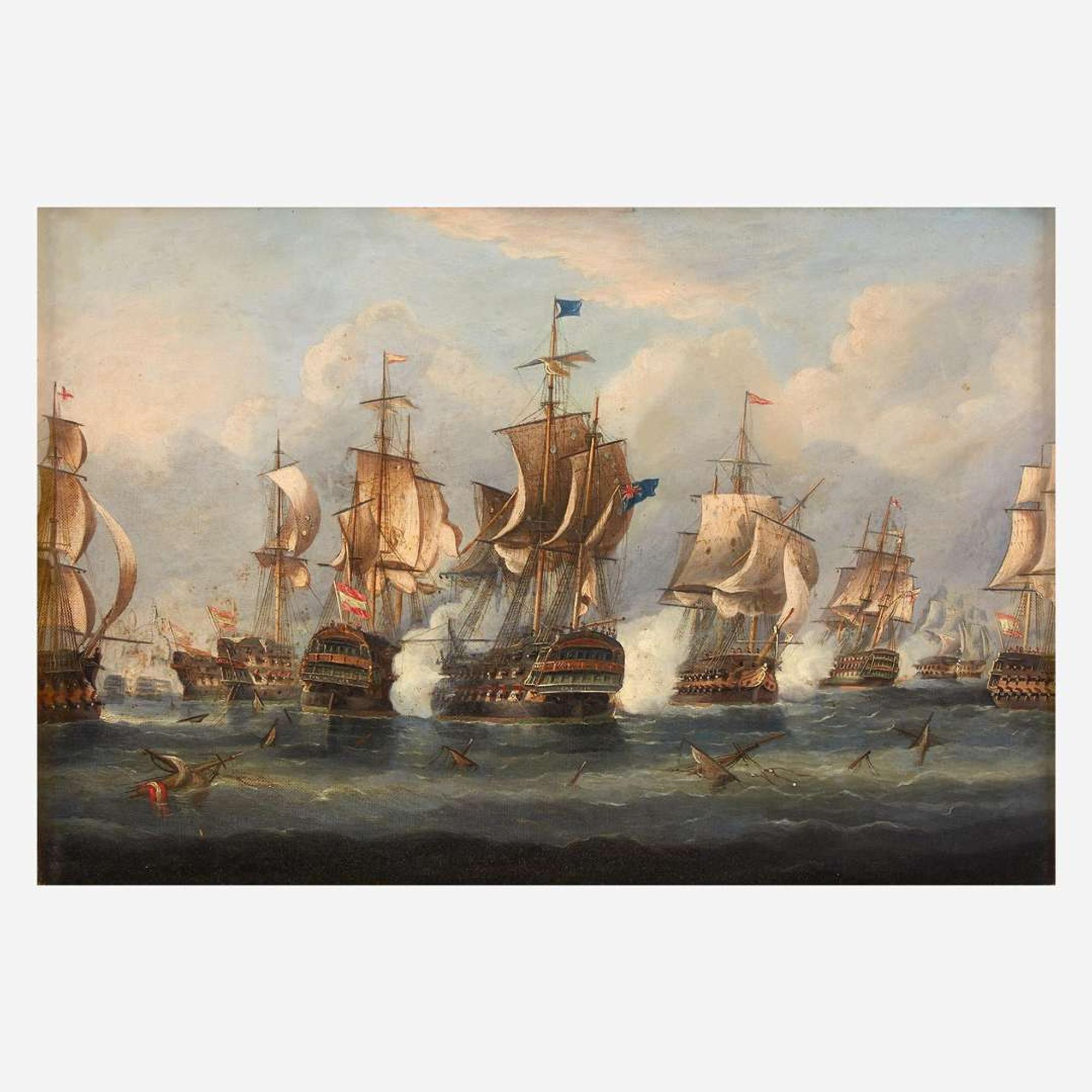 Attributed to Richard Ball Spencer (English, 1812-1897) Battle off Cape St. Vincent, circa 1840