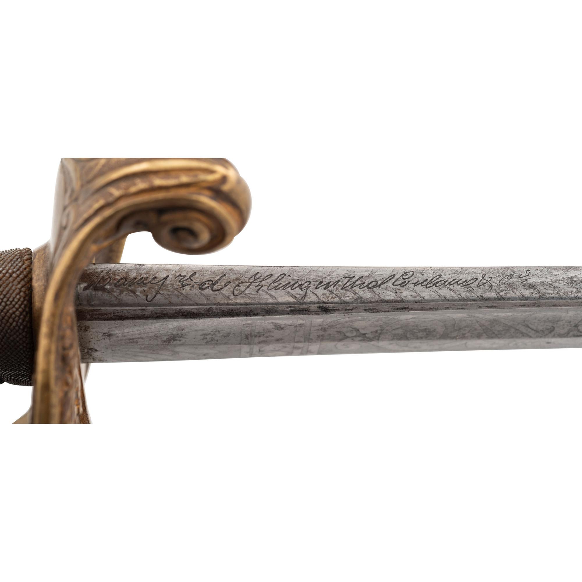 Klingenthal US Model 1850 Staff & Field Officers Sword Presented to Lt. (later Major) W.S. Collier with Framed Pictures