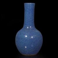 A Chinese "Robin's Egg" blue-glazed porcelain vase 炉钧釉蒜头瓶 Qing dynasty, 18th/19th century ? ???????