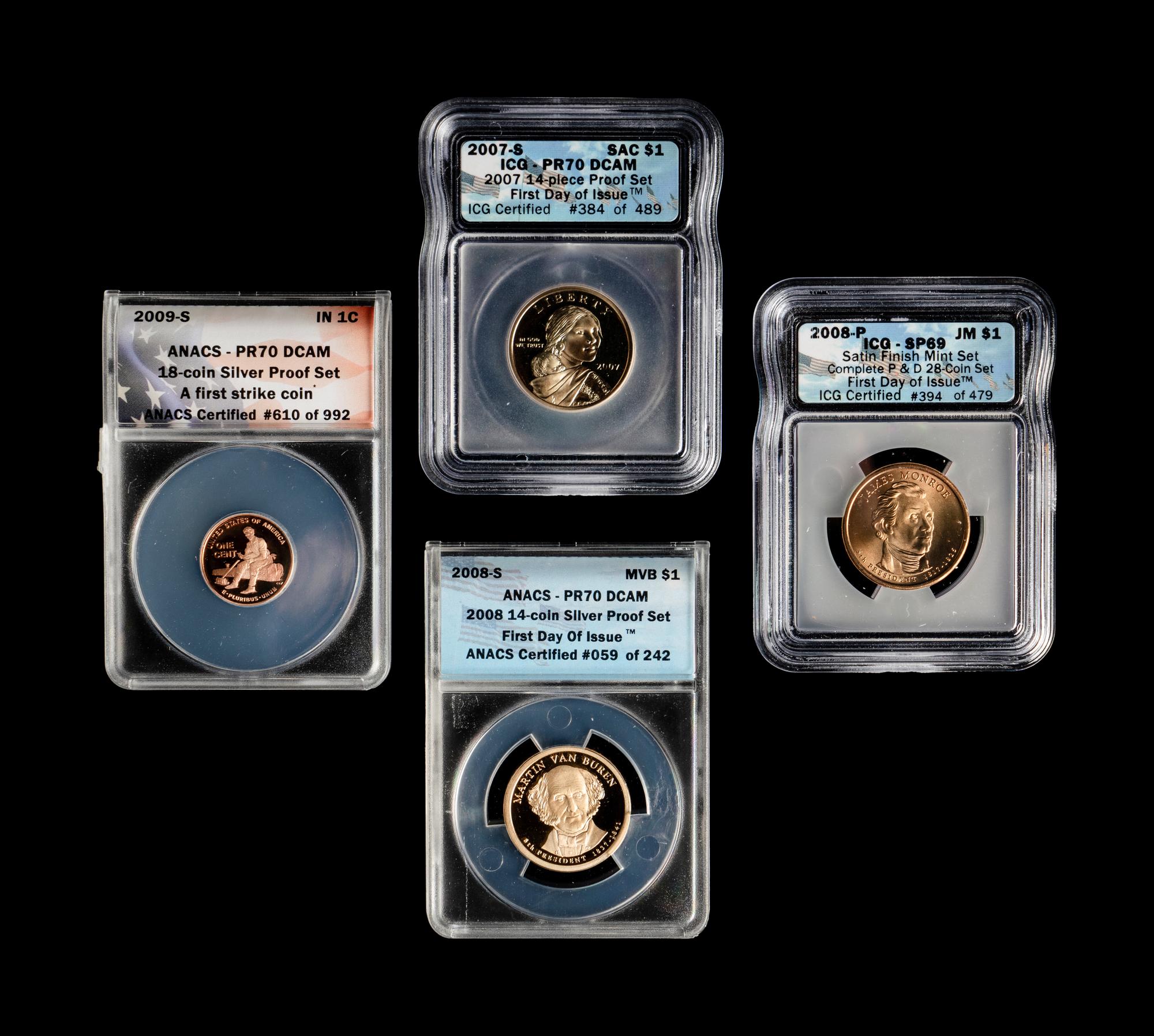 A Large Collection of Modern Third-Party Graded Annual Coin Sets in Silver, Clad, Proof and Mint Releases