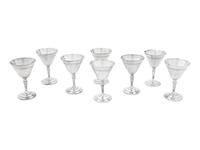 A Set of Eight Mappin and Webb Silver-Plate Art Deco Cocktail Glasses