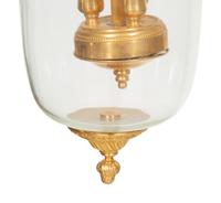 A Pair of French Gilt Metal and Glass Lanterns
