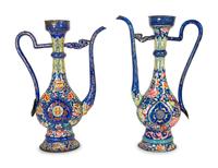 A Pair of Chinese Enamel on Copper Wine Ewers — Late 19th Century