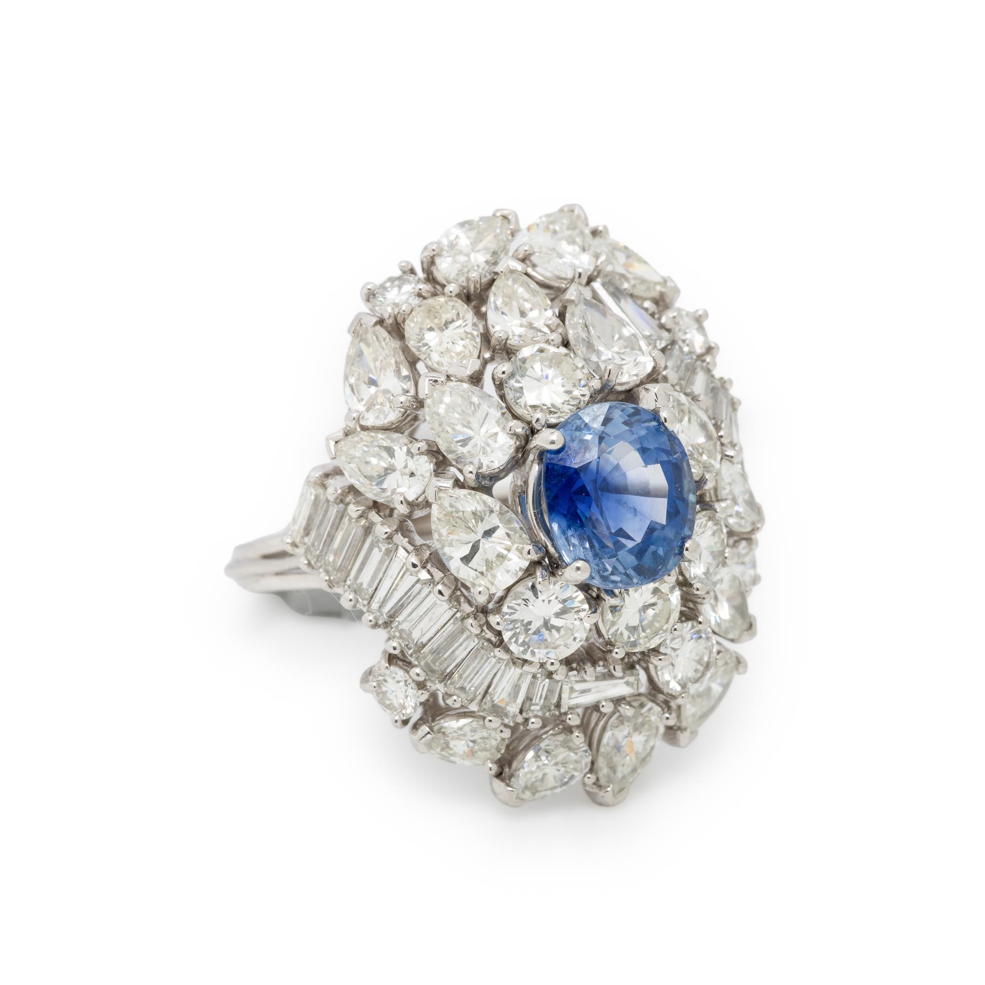 SAPPHIRE AND DIAMOND COCKTAIL RING