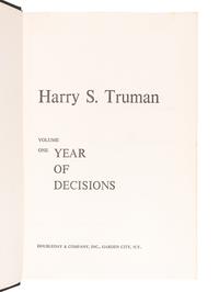 TRUMAN, Harry S. (1884–1972). [Memoirs:] Year of Decision. --Years of Trial and Hope . Garden City, New York: Doubleday & Company, Inc., 1955–56.