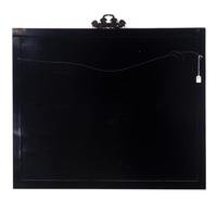 A Chinese Black and Cinnabar Lacquered and Hardstone Inlaid Hanging Screen