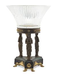 A Russian Parcel Gilt Bronze and Cut Glass Centerpiece