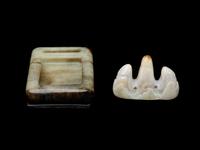 Two Chinese Jade and Agate Scholar's Objects