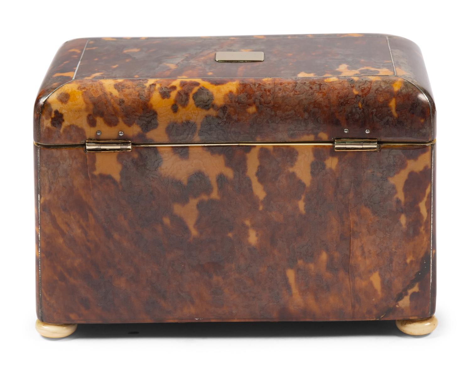 A George III Tortoiseshell Tea Caddy