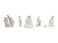 A Group of Seven White Porcelain Articles