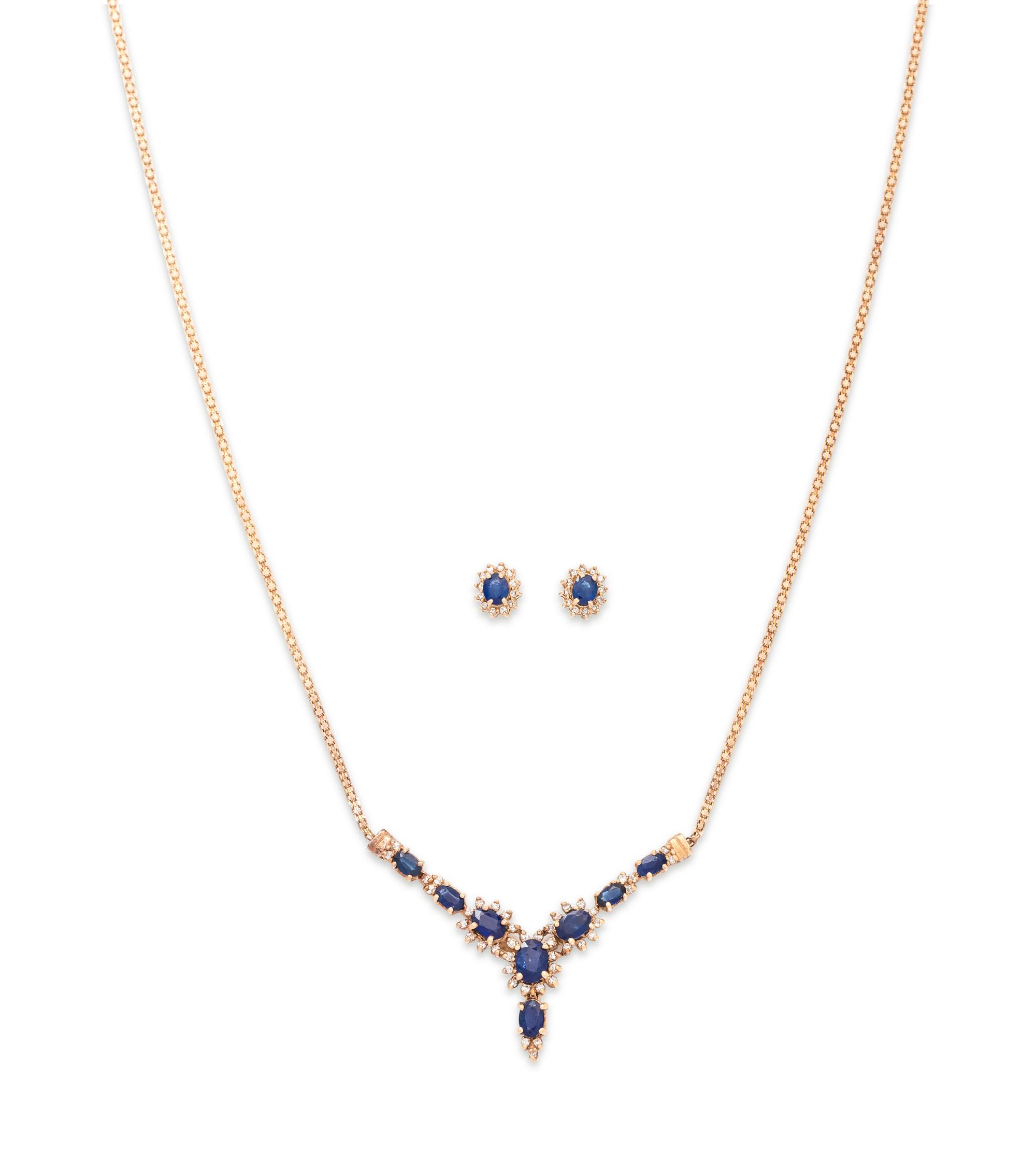 SAPPHIRE AND DIAMOND SET