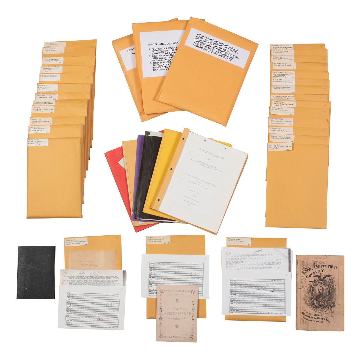 [CIVIL WAR]. Large group of imprints and research related to Union and Confederate POWs.