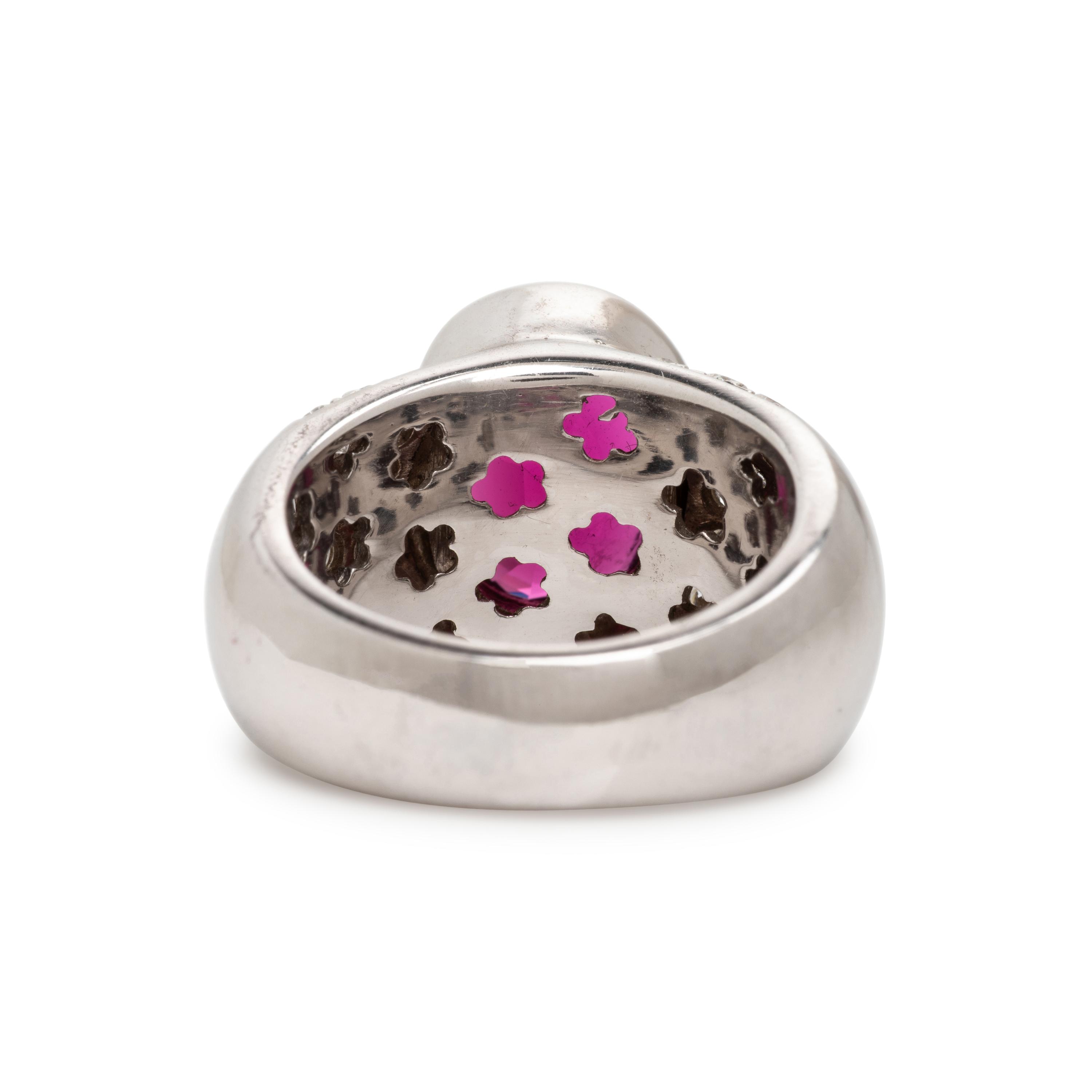 Rubellite Tourmaline and Diamond Ring