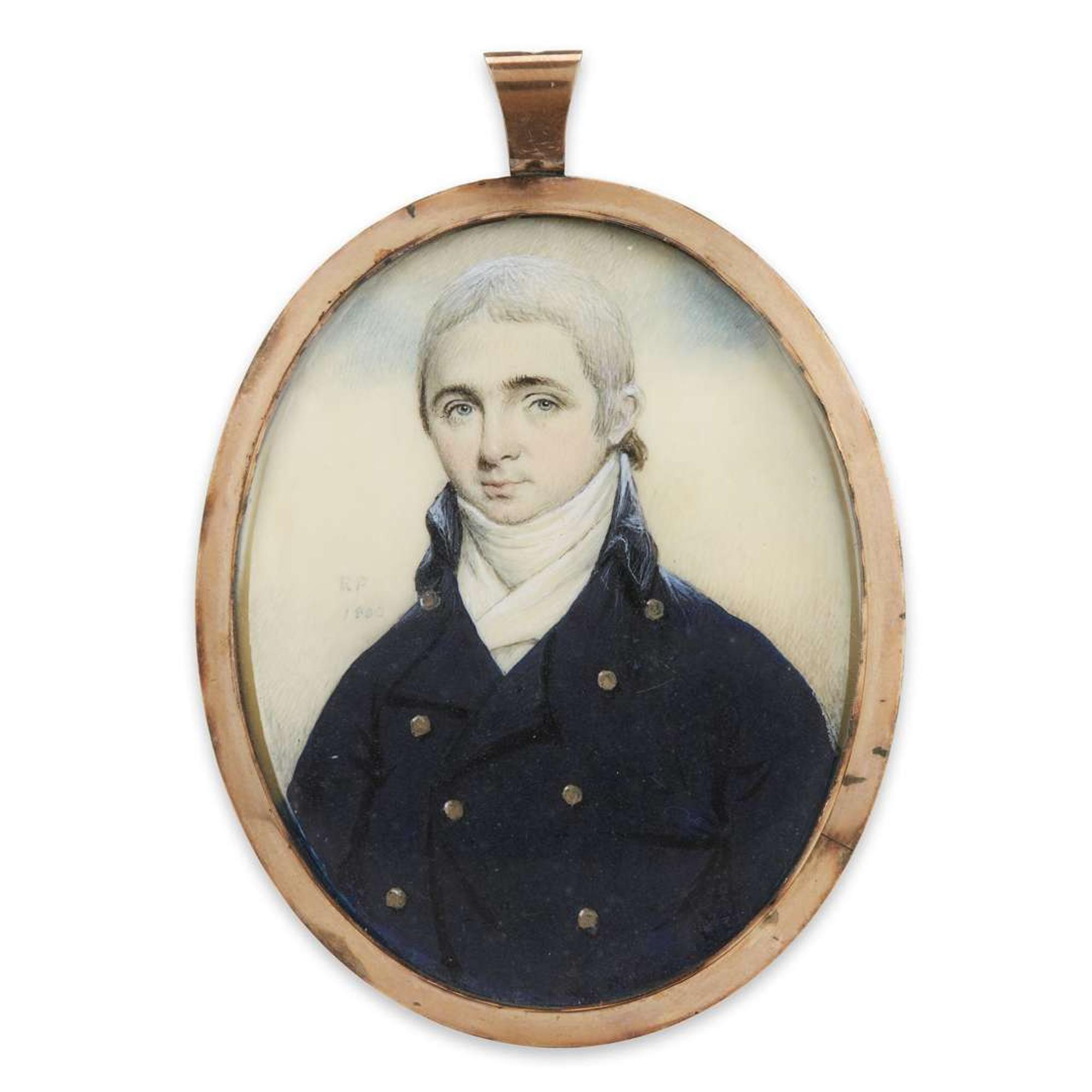 Raphaelle Peale (1774-1825) Portrait miniature of Clement Waltham ( born 1779) Harford County, Mar