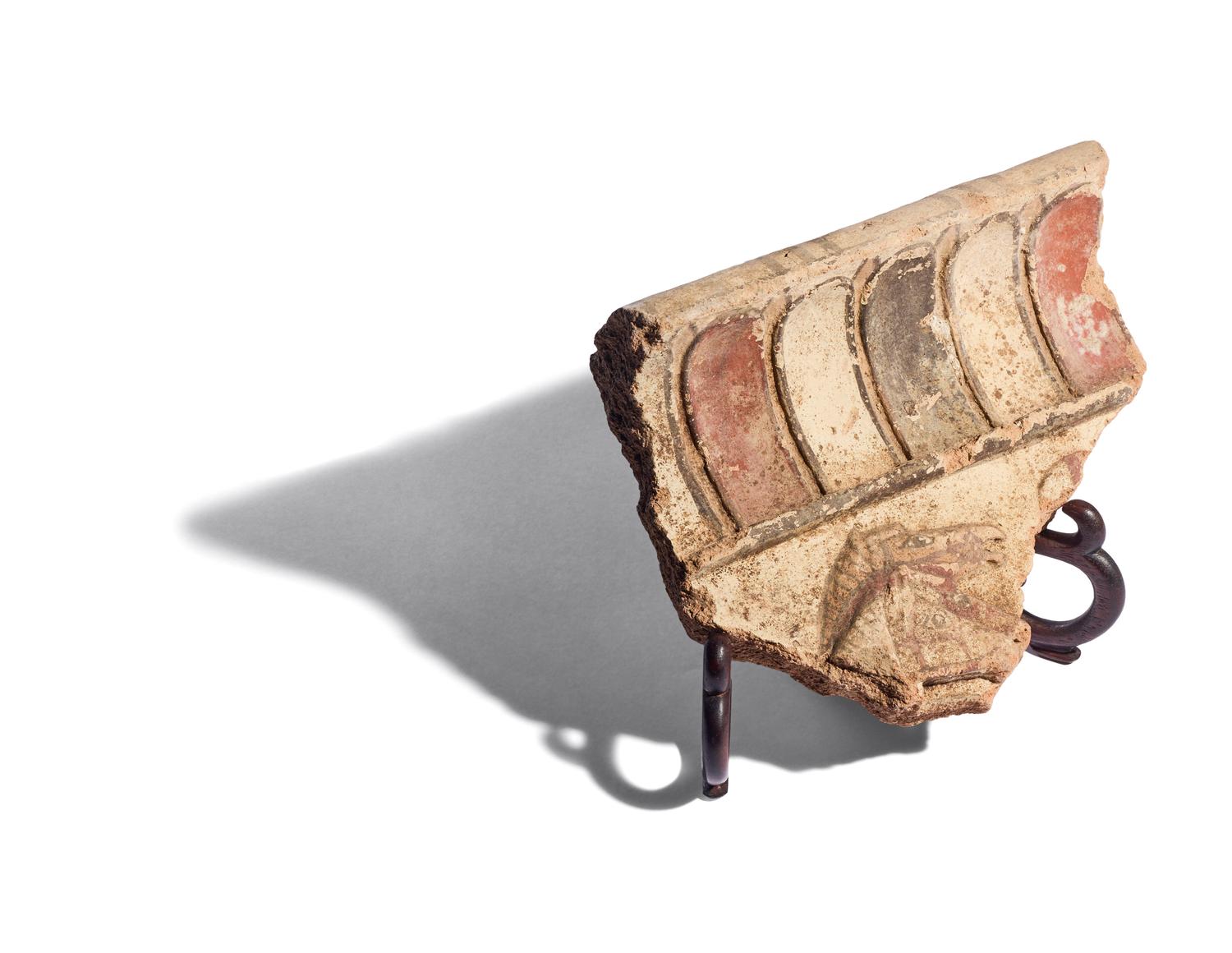 An Etruscan Painted Terracotta Relief Fragment