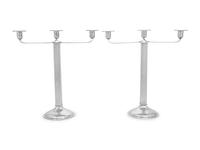 A Pair of Porter Blanchard Silver Three-Light Candelabra