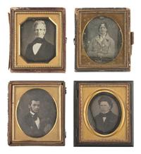 [EARLY PHOTOGRAPHY]. 21 assorted cased images of men with hats and interesting hairstyles.