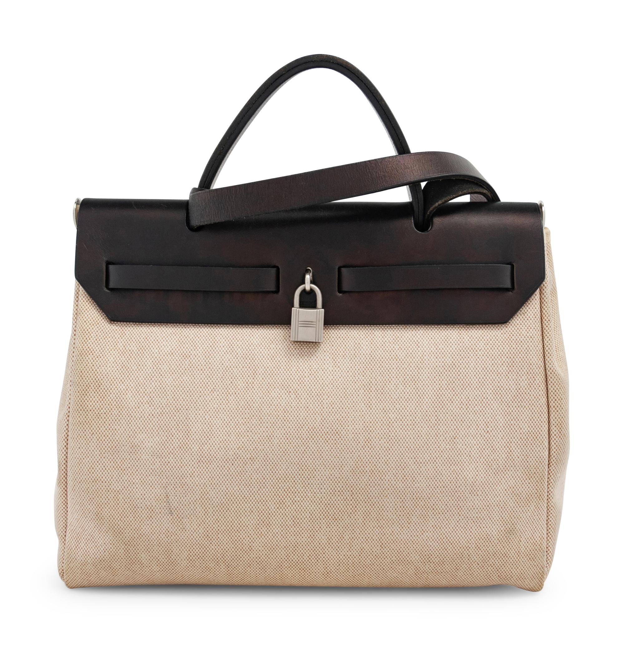 Hermès Leather and Canvas Herbag, 2000