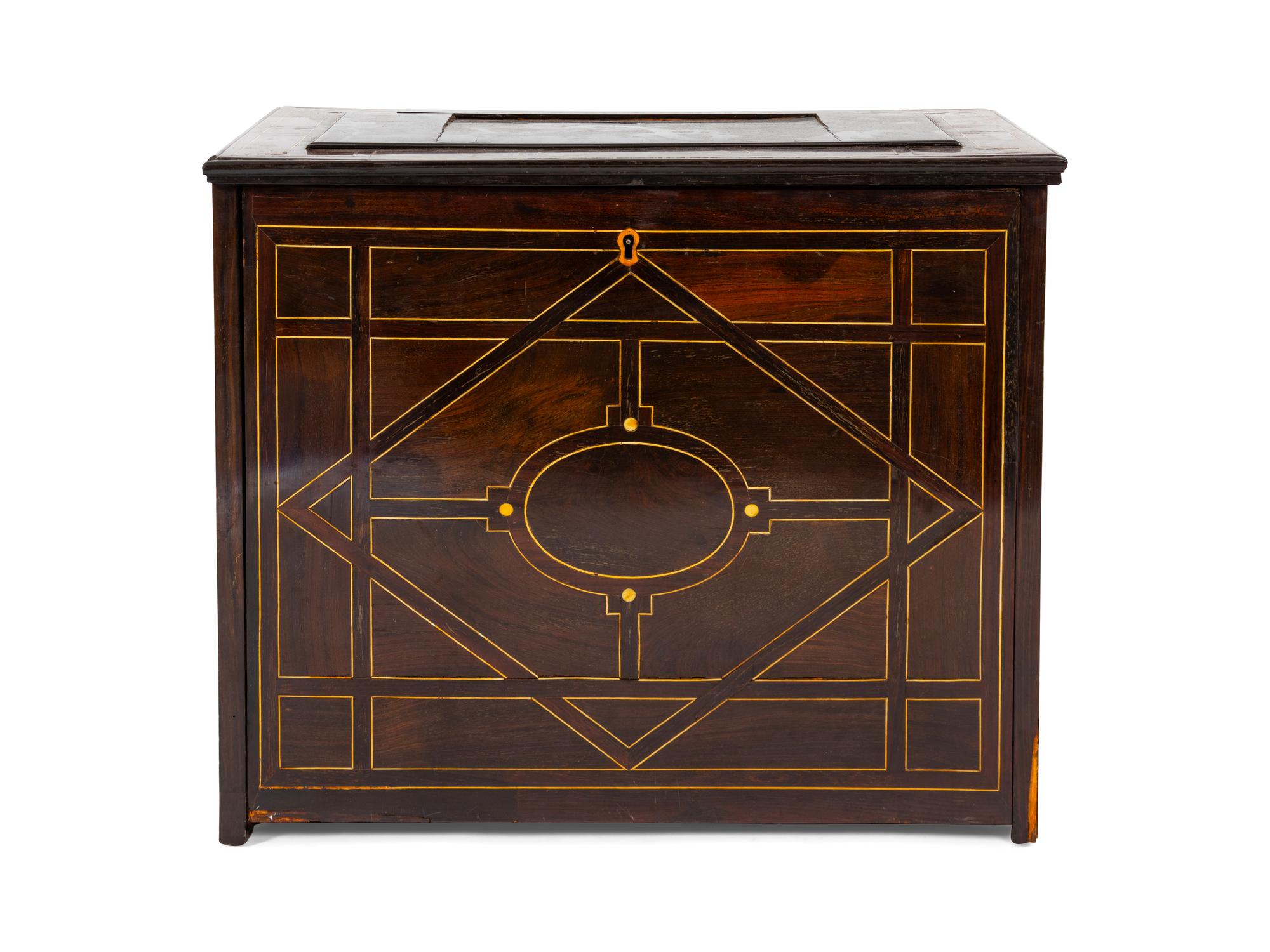 An Italian Inlaid Rosewood Vargueno