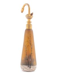 A Daum Nancy 'Winter' Enameled Glass Perfume Bottle