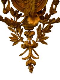 A Set of Four Louis XVI Style Gilt Bronze Five-Light Sconces