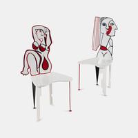 Two Pablo Picasso Style Figural Chairs