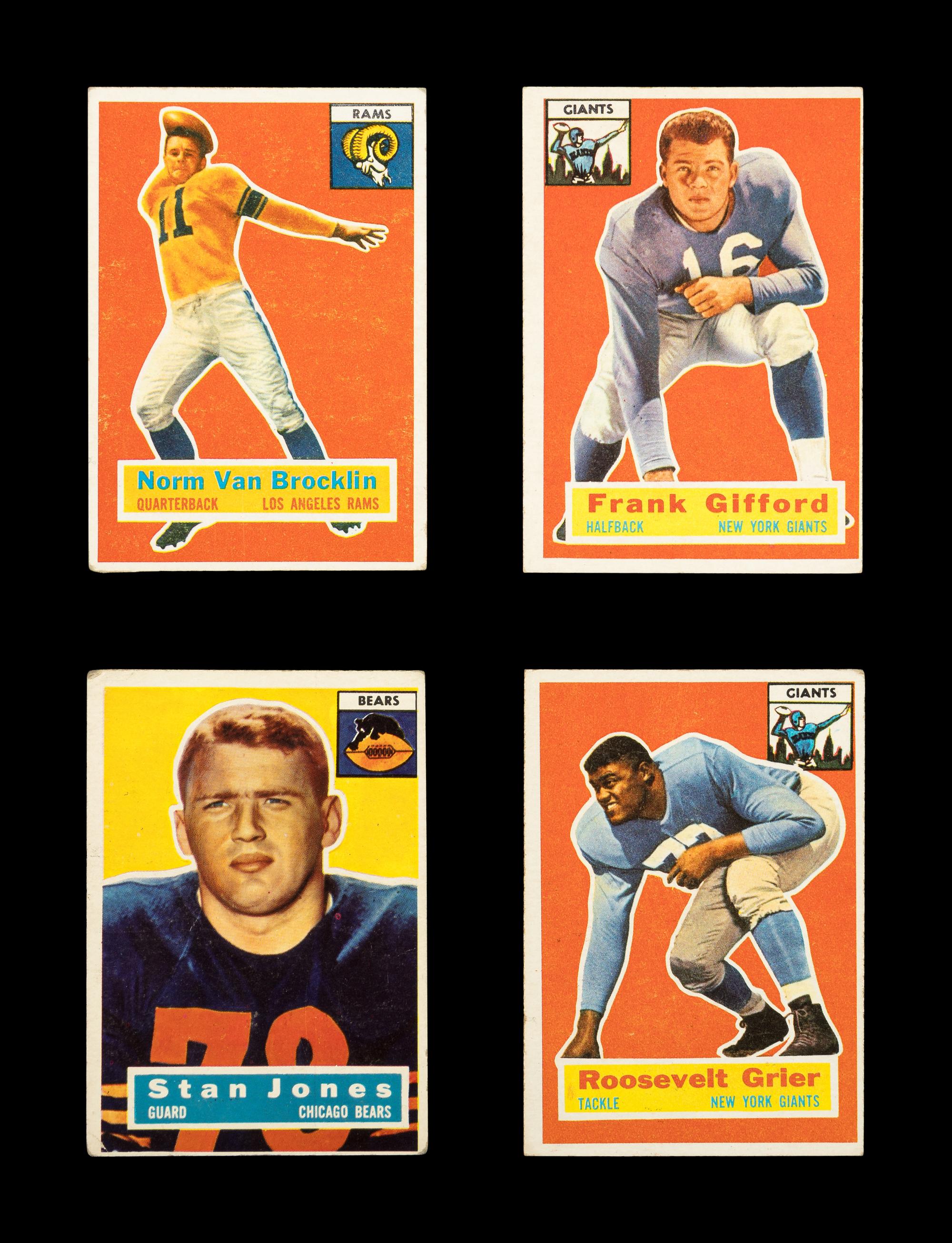 A Group of Over 200 Assorted 1956 Topps Football Cards Including Multiple Rookies and Hall of Famers,