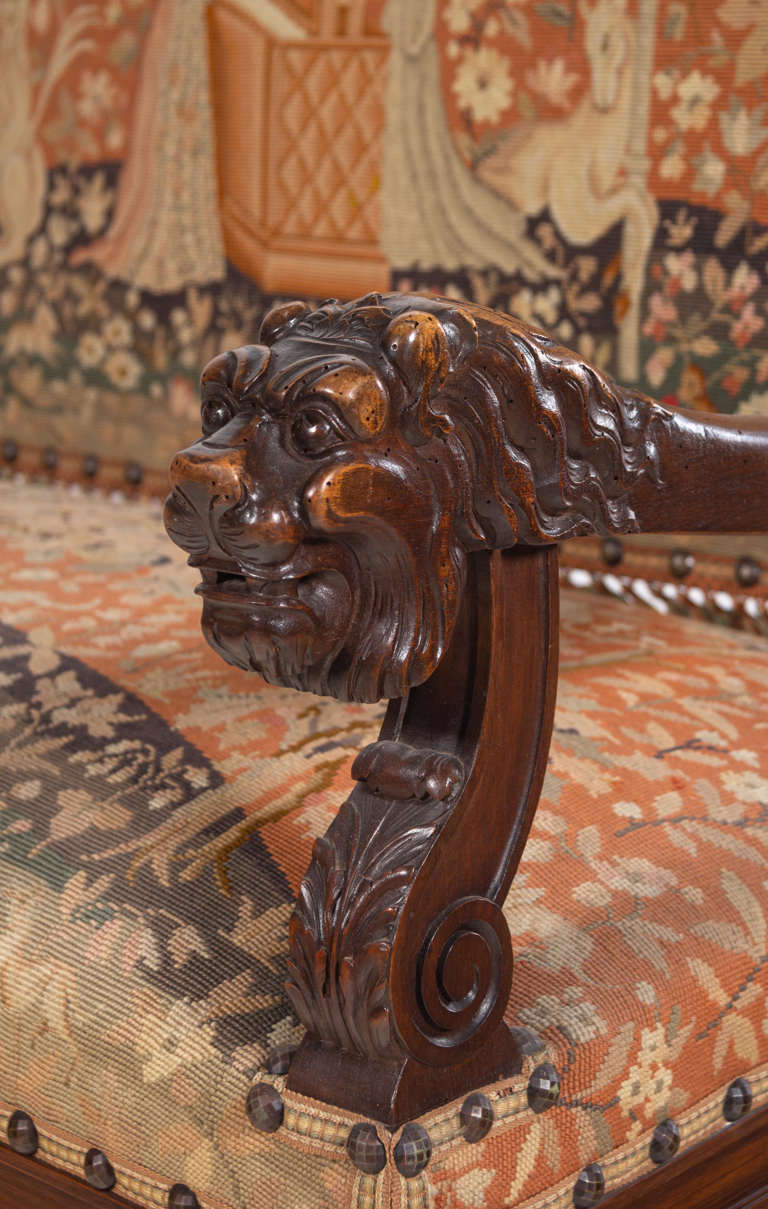 A Renaissance Revival Carved Walnut Parlor Suite