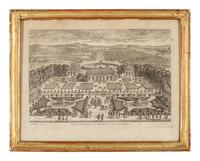 A Group of Four Framed Engravings Depicting French Gardens