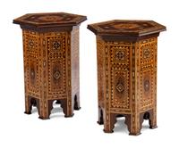 A Pair of Moorish Style Parquetry Side Tables