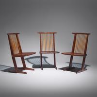George Nakashima (American, 1905–1990) — Conoid Dining Chairs, set of eight, 1969-71
