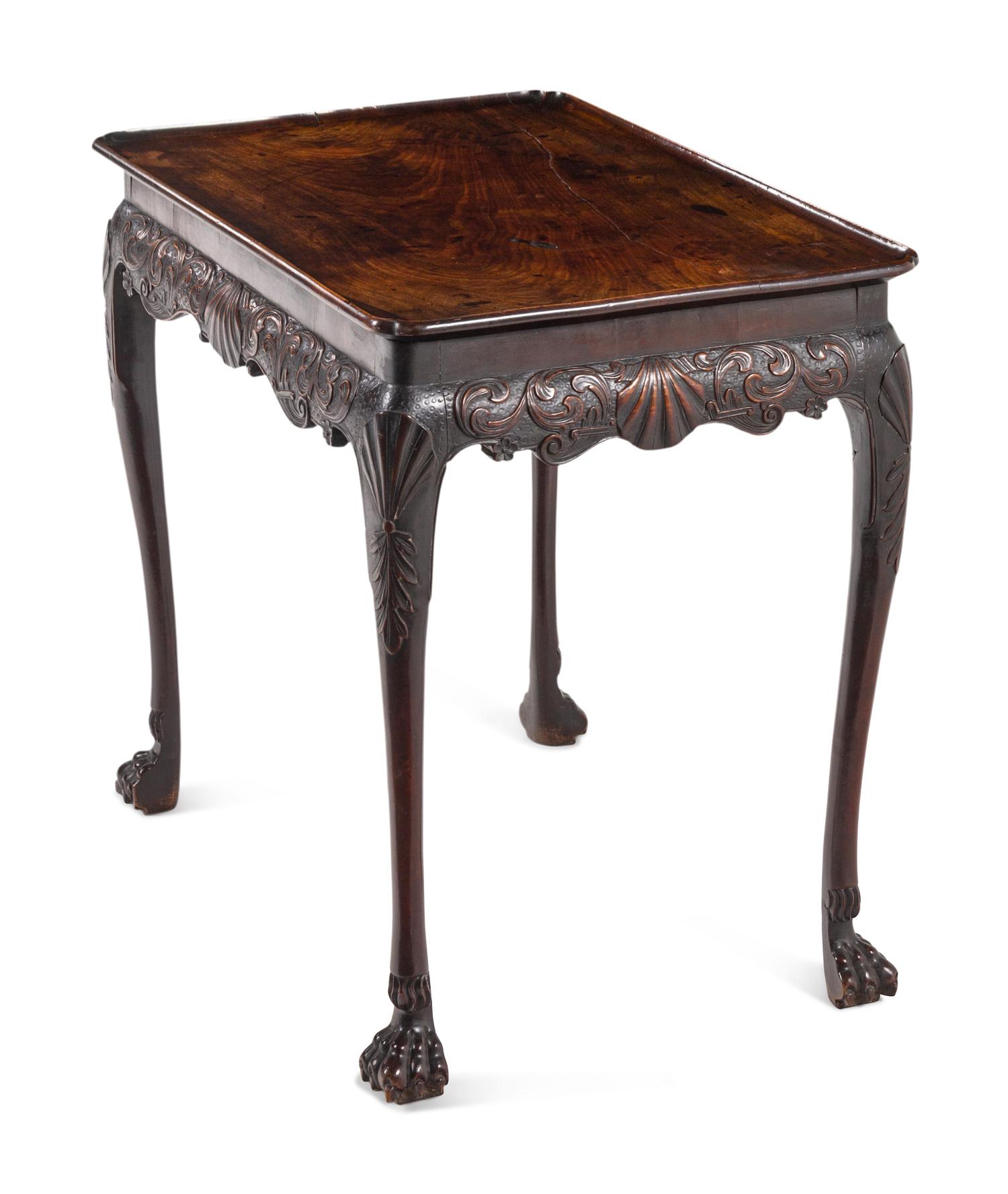 An Irish George II Mahogany Tea Table