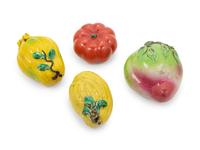 Four Chinese Porcelain Models of Fruits