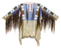Lakota Sioux Shirt Height 40 x width 51 inches (approx.) — Circa 1880