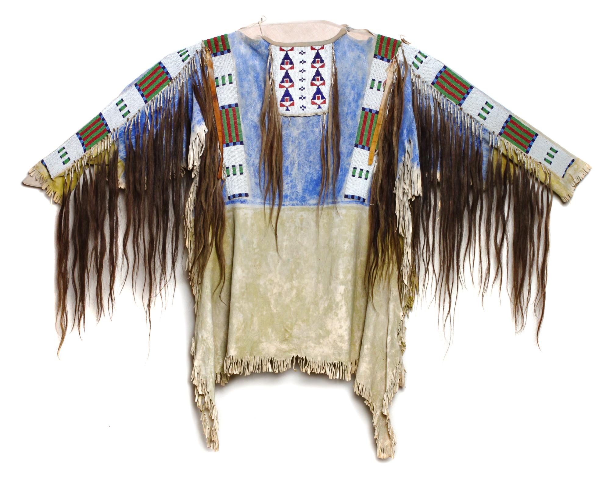 Lakota Sioux Shirt Height 40 x width 51 inches (approx.) — Circa 1880