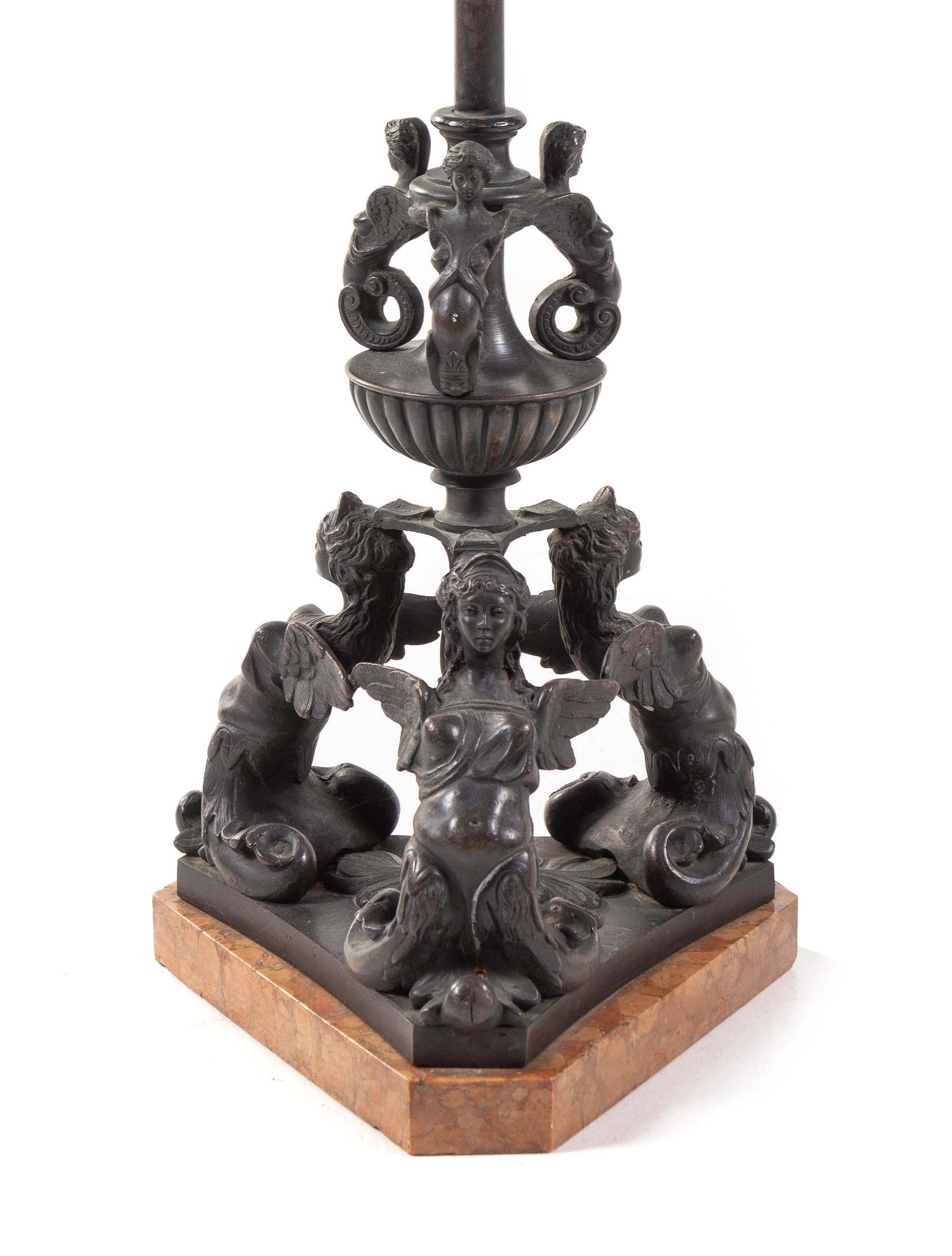 A Neoclassical Bronze Floor Lamp