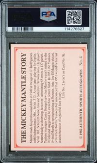 A 1982 ASA Mantle Story Mickey Mantle Signed Autograph Baseball Card No. 4 (PSA 10 AUTO)