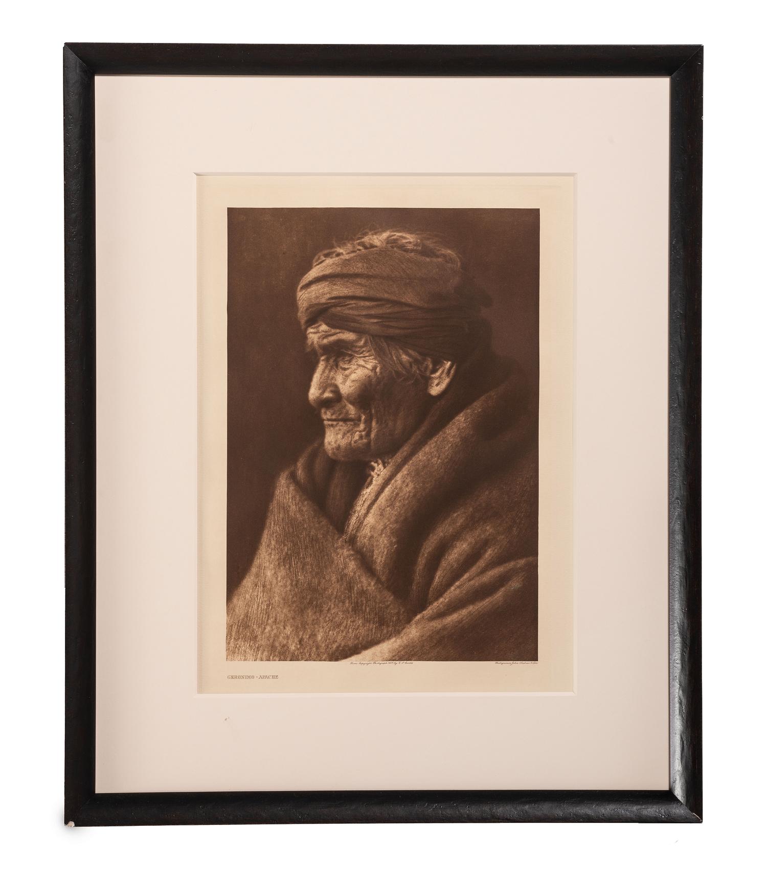 CURTIS, Edward (1868-1952). Geronimo - Apache ([plate 2], portfolio 1). Restrike photogravure.
