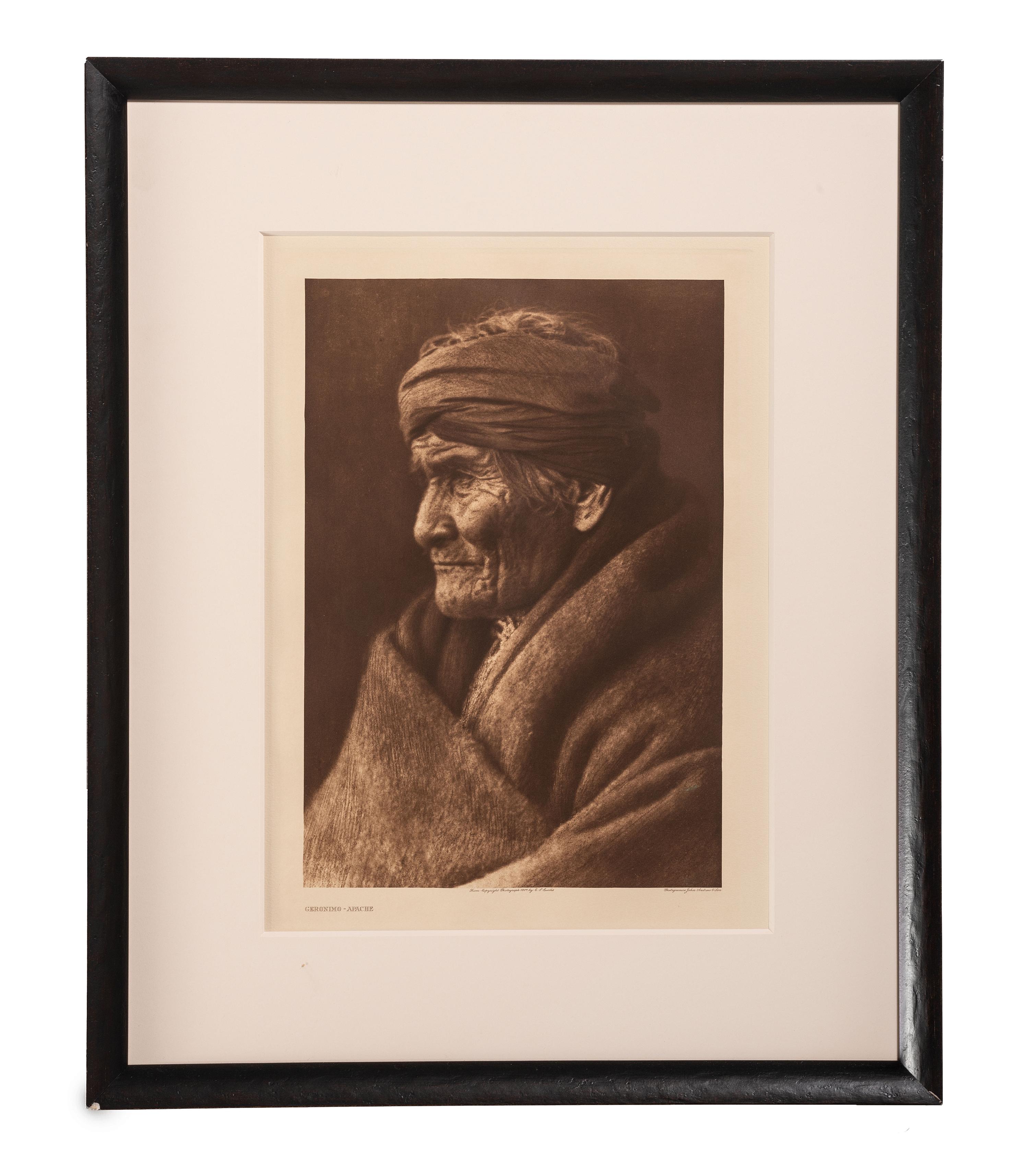 CURTIS, Edward (1868-1952). Geronimo - Apache ([plate 2], portfolio 1). Restrike photogravure.
