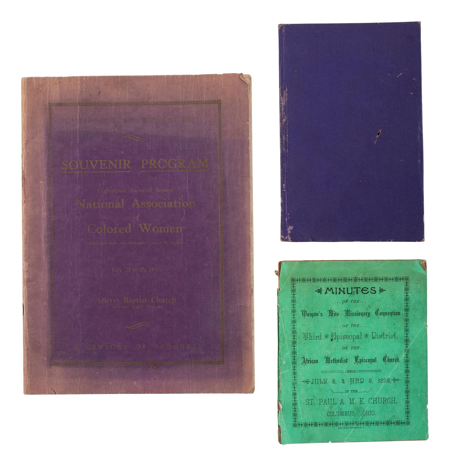 [WOMEN]. A group of 3 booklets related to women's organizations including the National Association of Colored Women.