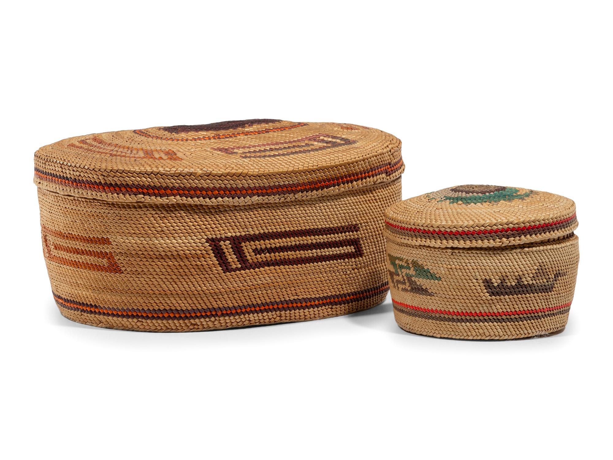 Nuu-chah-nulth / Makah Lidded Trinket Baskets
